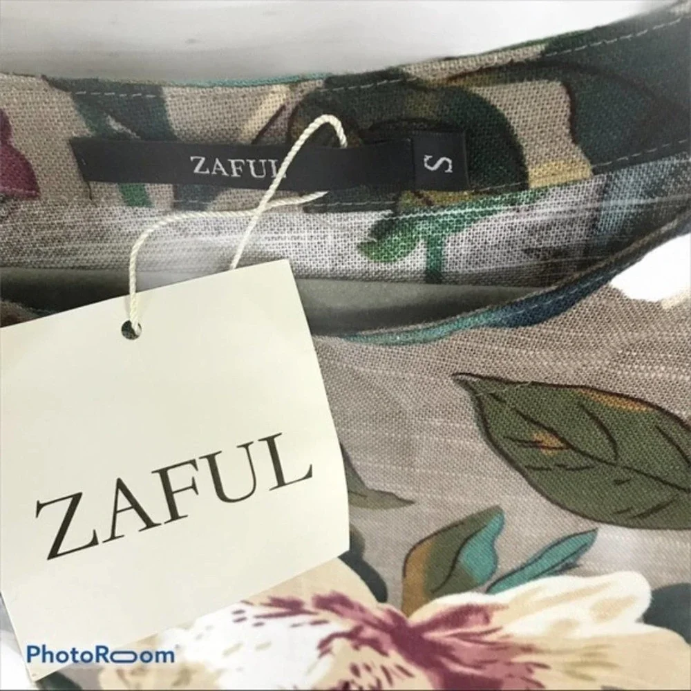 Zaful floral magnolia tunic top NWT TB5 - Picture 8 of 9